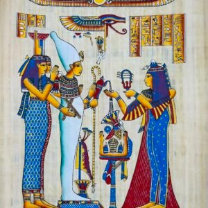 Winged Goddess Isis Papyrus Painting